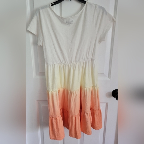 Wild Fable Yellow Orange Ombre Dip V-neck Dress Size Medium - Picture 2 of 4